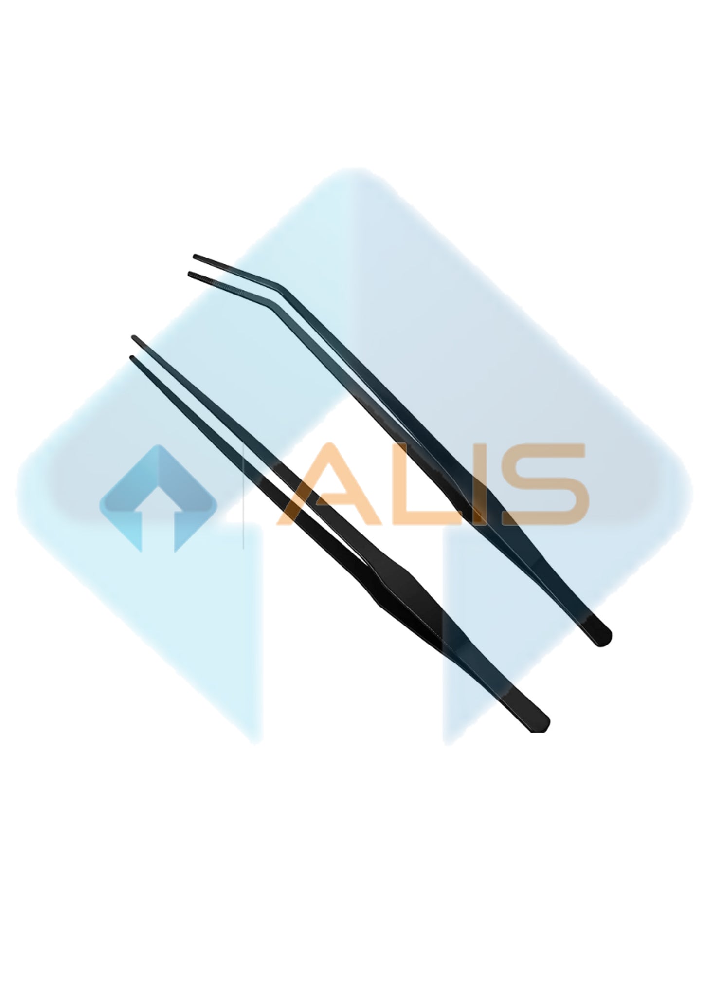 2 Pcs Long Tweezers, 15 inch Curved Aquascaping Tools, Stainless Steel Feeding Tongs Aquascape Tools, Aquarium Tweezers for Aquarium
