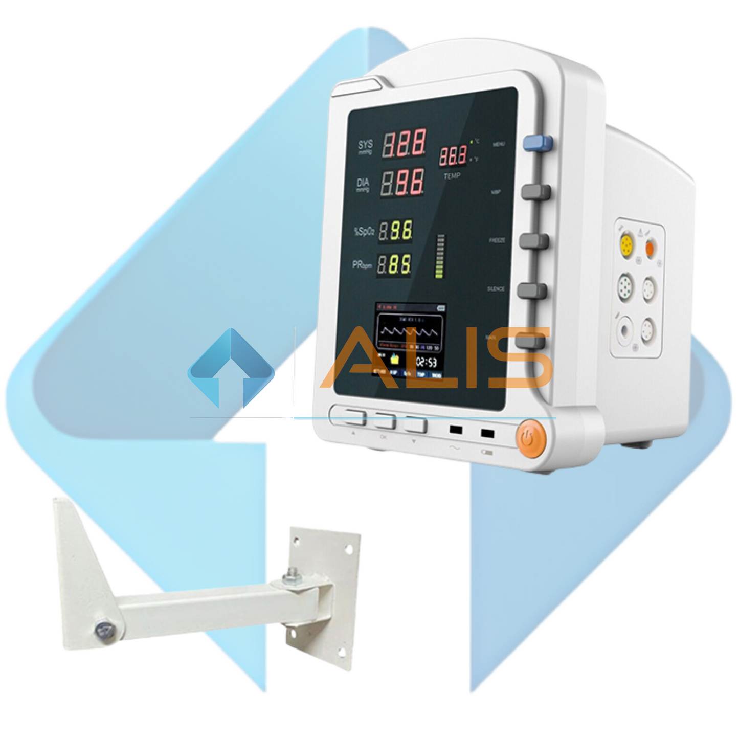 3 Para Monitor NIBP, PR SpO2 with Stand with 2 Years Warranty