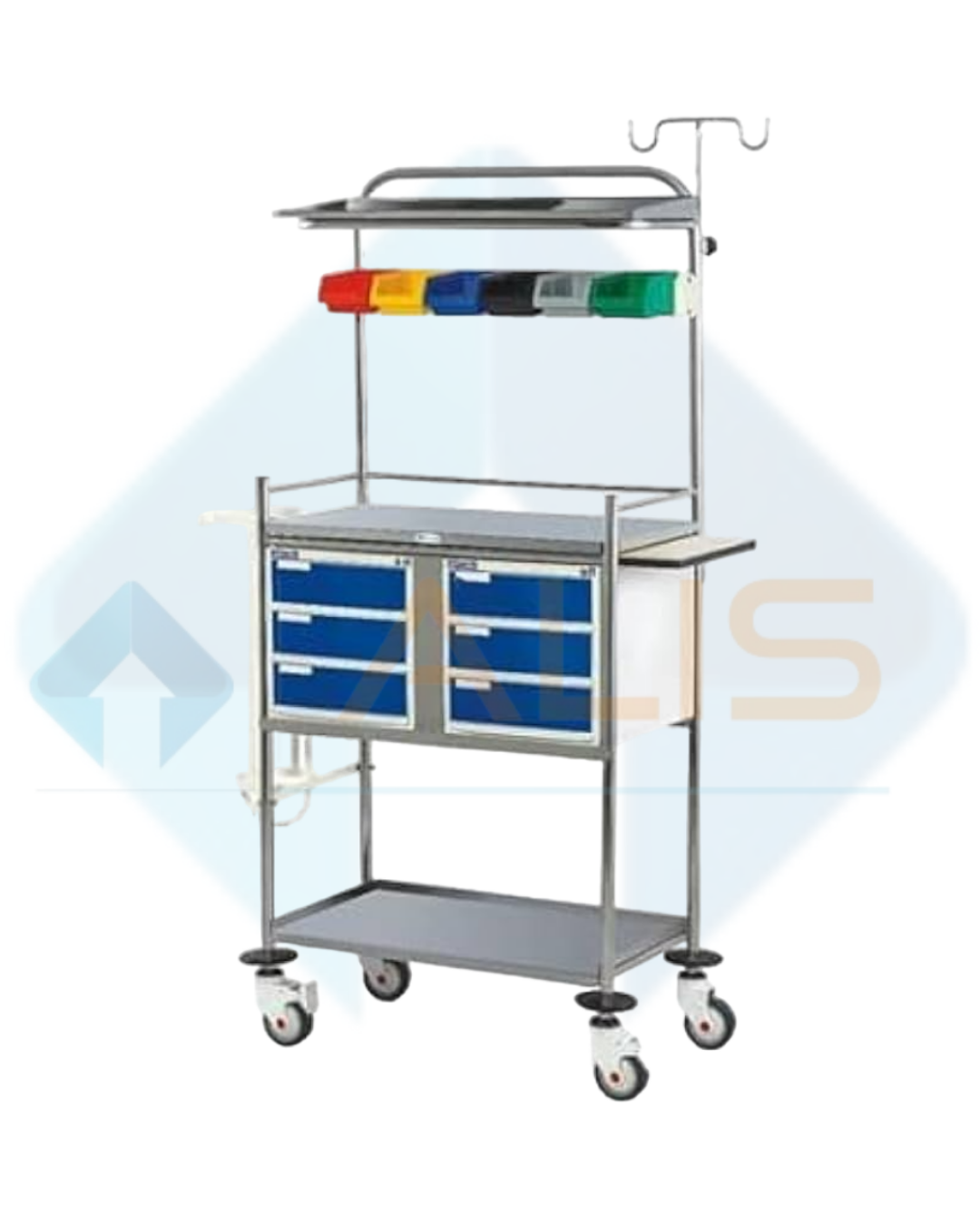 Crash Cart Trolley Stainless Steel
