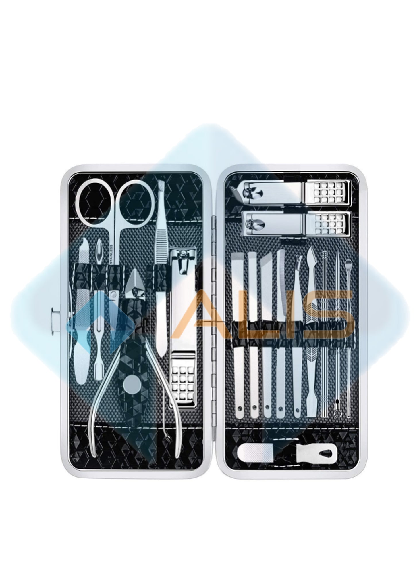 7 in 1 Manicure set Professional Black Stainless Steel Nail Clipper Kit Finger Plier Nails art Pedicure Toe Nail Tools Set