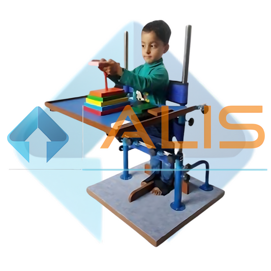 Adjustable Metalic Standing Frame Child with Wooden Base