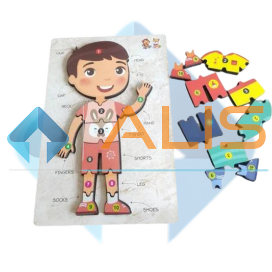 Boy Body Part Puzzle Board