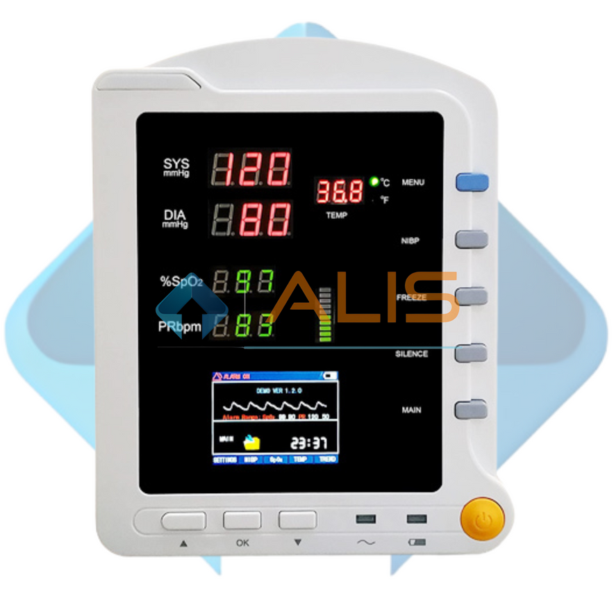 CMS 5100 SPo2 and NIBP Measuring Patient Monitor (White) – Alis ...