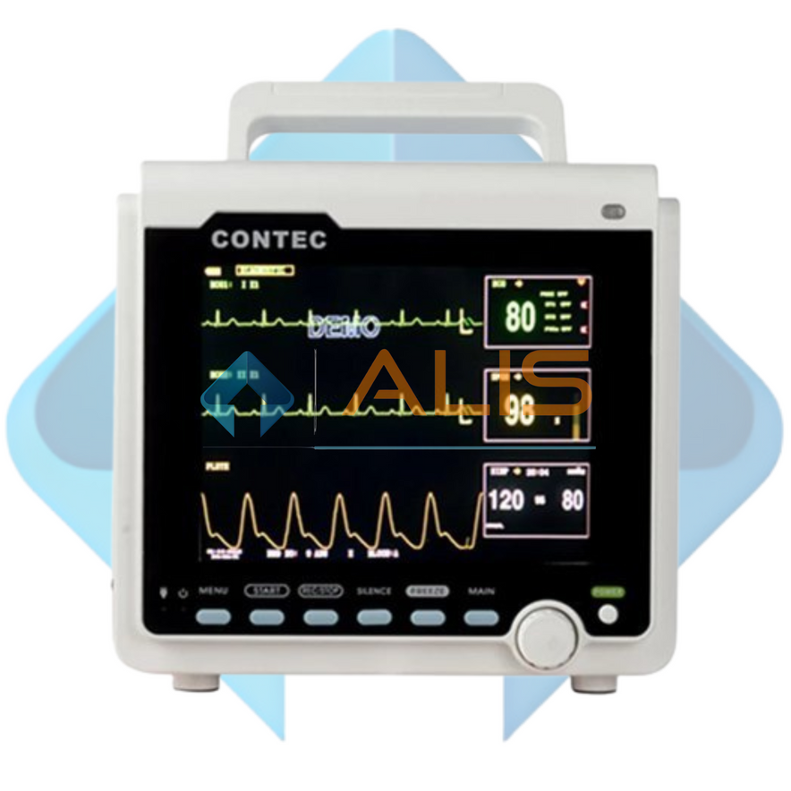 CONTEC CMS6000 5 Para ICU CCU Vital Signs ECG,NIBP,SPO2,PR,TEMP 8Inch TFT color LCD