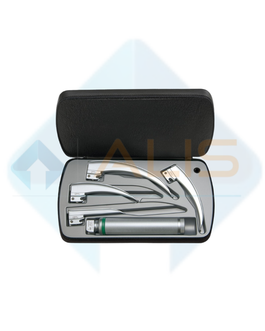 LED Laryngoscope Set Macintosh with Black Plastic Heel