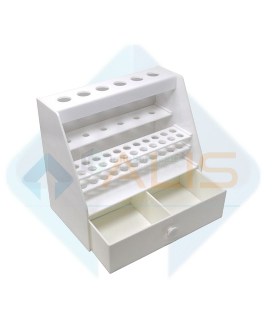 Micropipette Stand for 6 Pipette with Test Tube Rack & Drawer