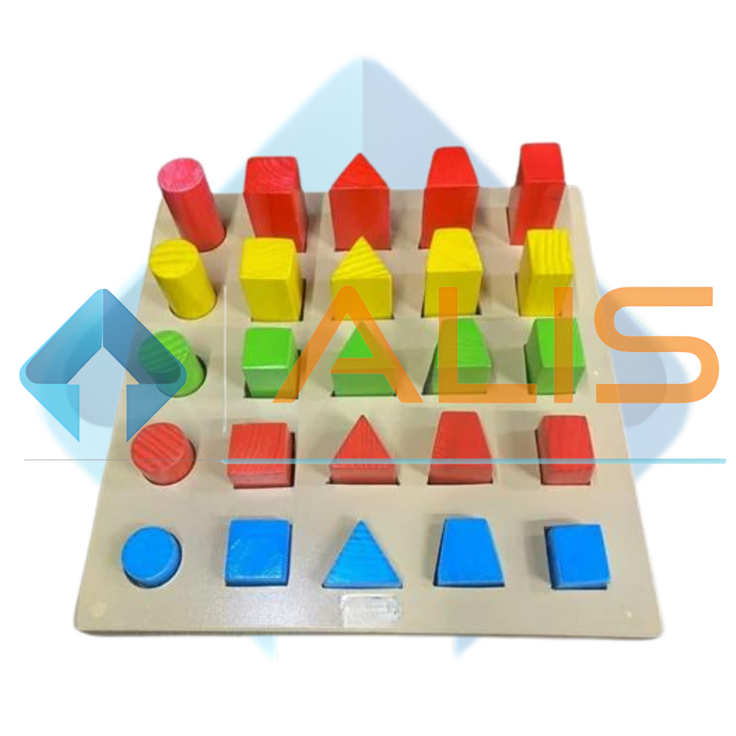 Multi Color Square Peg Board (25 Pegs)