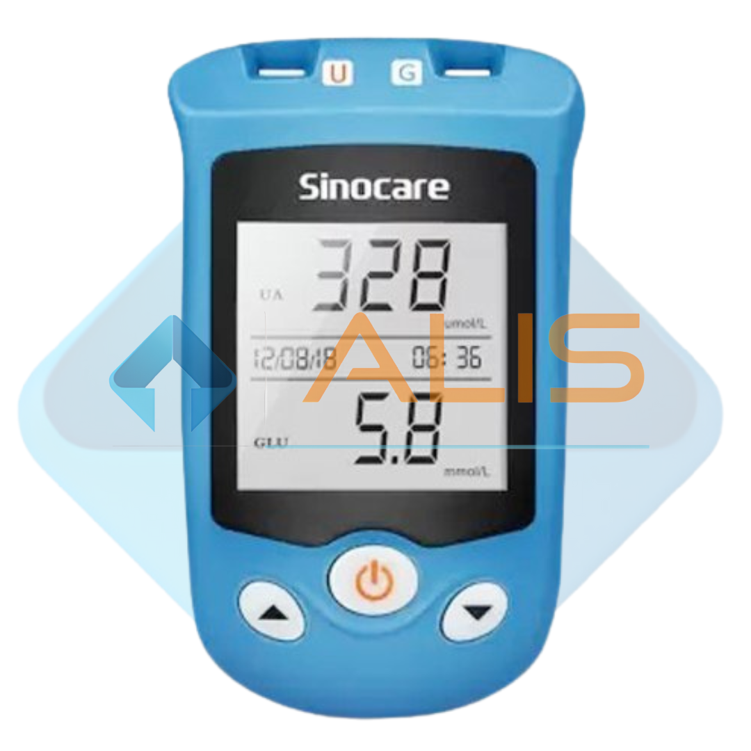 Sinocare Safe AQ UG Blood Glucose Uric Acid Monitor Bi-Function System With 50 Strips Urice Acid and Glucometer Each